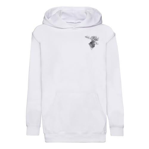 Sweat à capuche enfant au motif élan idéal pour les sorties nature en hiver
