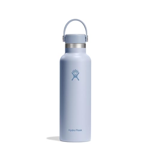 Hydro Flask Botella de Agua 621 ml 21 oz - Acero Inoxidable con Aislamiento al Vacío y Tapa a Prueba de Fugas y Revestimiento en Polvo - Standard Mouth - Surf, 621ml (21oz)