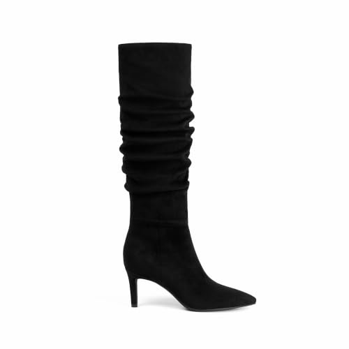 Image of Knee High Boots Women Pointed Toe Stiletto Heel Tall Boots | Side Zipper,3 In Stiletto Heel,Fall Spring Winter Fashion Dress Tall Boots,Evening Bridal office Long Boots