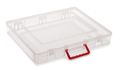 Image of Nakoda Multipurpose Plastic Matt Finish Storage Boxes for Saree,Books, Documents, Files, Transparent -9500 ml, (44 x 35.6 x 6.5) cm
