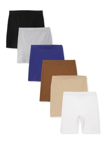 Image of mackly Girls Inner Shorts (Pack of 6) | 2-in-1 Seamless Panty Shorts with Gusset | Soft Breathable Base Layer for Dresses, Skirts