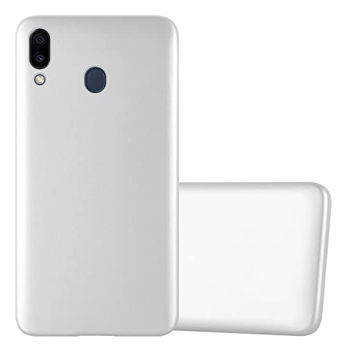 Cadorabo Funda para Samsung Galaxy M20 en Metallic Plateado - Cubierta Proteccíon de Silicona TPU Delgada e Flexible con Antichoque - Gel Case Cover Carcasa Ligera