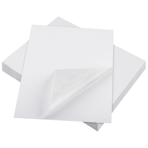 Feifeiya Washi Paper Sticker White Printable Multipurpose Copy Paper Inkjet Printer Compatible Full Sheet Letter Size Labels(30 Pcs 8.5 x 11 Inches)