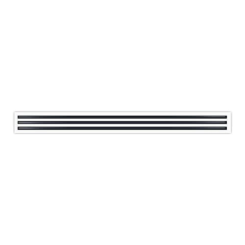 BUILDMART - 72" Linear Slot Diffuser - (3 Slot) Triple Slot - White Decorative Air Vent - Modern AC Vent Cover for Ceiling, Walls & Floors - Texas Buildmart