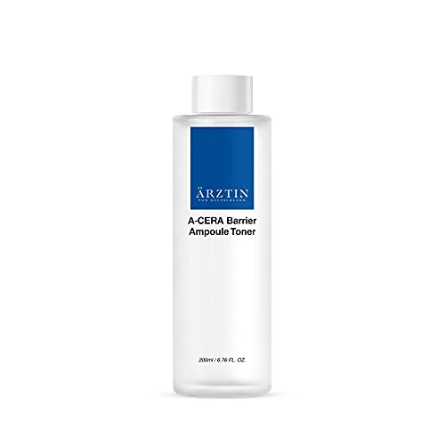 ARZTIN A-Cera Barrier Ampoule Toner, Ampoule typed Moist Hydration Firm Toner Hyaluronic Acid, Ceramide, Deep Moisture Barrier Care & Radiant Toner, 6.7 Fl. Oz