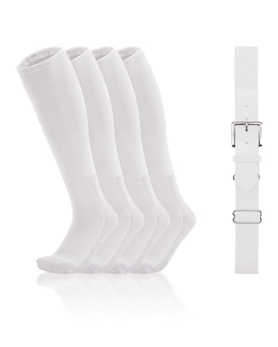 Image of QBK Toddler Baseball Socks And Belt Set, 2 Pairs of Socks & 1 Belt