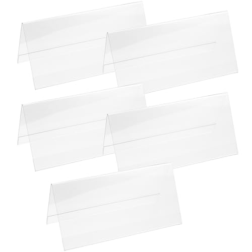 DOITOOL Porte-numéro de Table en Acrylique Transparent 5 Pièces, sans Bavures, Sûr Mains, Design Moderne Clair, pour Célébrations Spéciales et Anniversaires