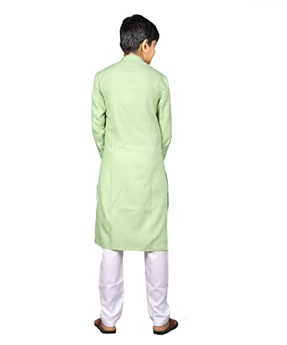 Image of ROYALICA black Indian Kids Dress, Boys Festive and Party Kurta, Kurta Pyjama Set, Wedding Kids Dress, Boys Pyjama Kurta, Indian Kids Yellow Kurta Pyjama (15-16 YEAR, SKY BLUE)