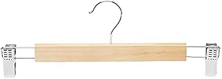 Amazon Basics Wood Pants & Skirts Hangers with Clips - Natural, 10-Pack