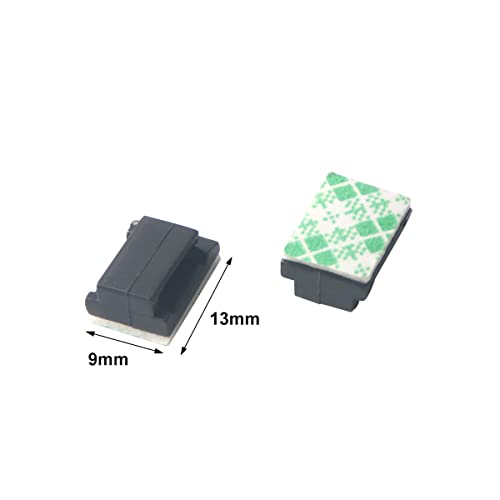 50 piezas Clips adhesivos para cables, organizador de cables negro para escritorio, auto, pared, TV, PC miniatura 2