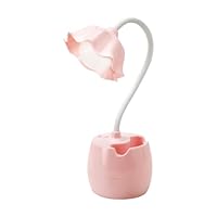 LED Schreibtischlampen Kinder mit Stifthalter, USB Tischlampe Augenschutz-Schreibtischlampe, Wiederaufladbare Nachttischlampe mit Flexibles Arm, Desk Lamp für Student Schlafzimmer Studie Lesen (Rosa)