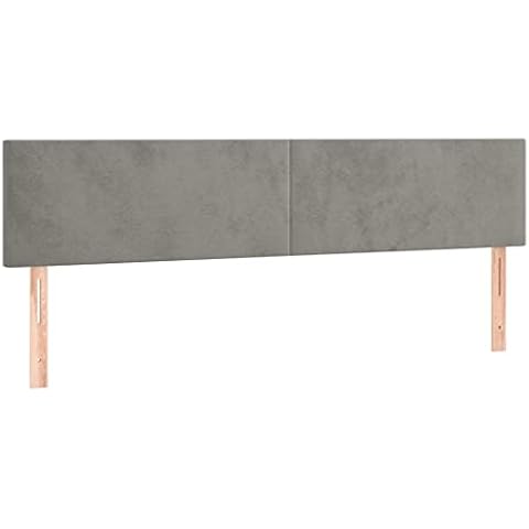 vidaXL 2X Kopfteil Betthaupt Polsterkopfteil Bettkopfteil für Bett Bettgestell Bettrahmen Schlafzimmer Bettzubehör Hellgrau 100x5x78/88cm Samt Cover