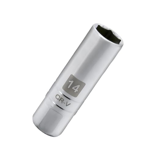 1PCS Magnetic Spark Plug Socket, Powerful Magnet Retains Spark Plugs, Chrome Vanadium Steel Spark Plug Socket (14mm)