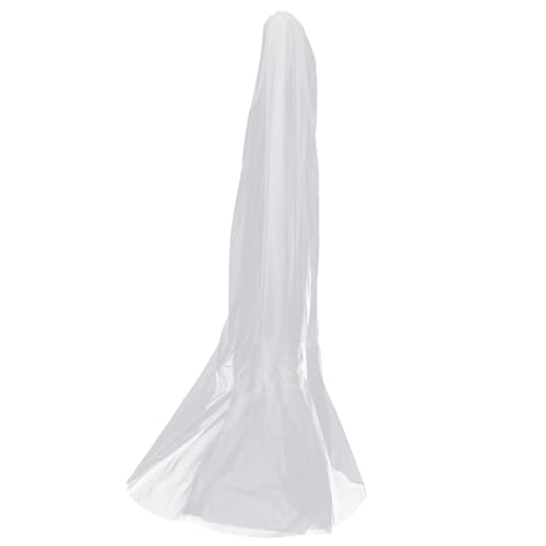 Voile de mariée longue double couche FRCOLOR en tulle cathédrale avec peigne