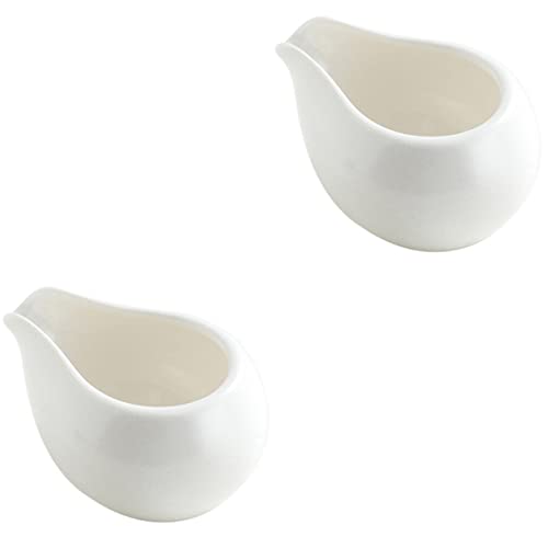 2pcs Milk Sauce Kettle Coffee Milk Kettle Syrup Pitcher Small Sauce Pitcher Small Gravy Boat Milk Dispenser Small Milk Container Small Ceramic Pitcher Milk Pitcher with Handle