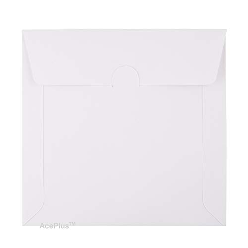 AcePlus 1,000 Premium White Paper Sleeves 100g Weight for CD / DVDs - Envelopes with Clear Window and Flap with Close Tab (1 Box of 10 packs x 100 Sleeves) - Thumbnail 2
