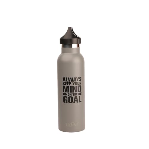 Image of HOOM 750ml Vacuum Stainless Steel Insulated Travel Flask with Ceramic Coating, Wide Mouth Flex Cap Thermos, Leak-Proof Tumble Flask Cup for Office School Outdoors, Grey