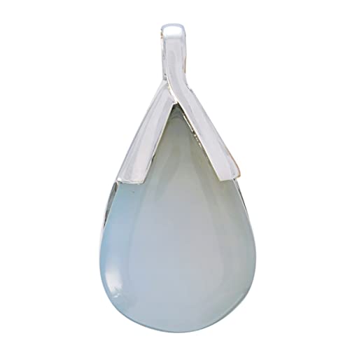 Pendentif bleu en argent 925 anti-accroche avec serti protecteur en calcédoine
