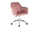 Chaise de bureau ELEANA - Structure : Velours - Hauteur réglable - Coloris : Rose - Piètement : Métal argenté - Dimensions : L59 x P61,5 x H79,5-89 cm, hauteur d'assise : 45/55cm. En quête de confort et de style rétro ? Optez pour la collection ELEANA !