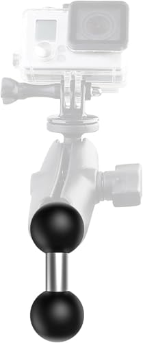 Image of 1 inch Ball Mount Base Adapter to 1 inch Ball Extension Arm Compatible with RAM Mount B Size Standard Dualball Socket Arms for Bike /Motorcycle /Camera /GPS (Black1)