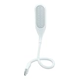 SYTUAM Lámpara USB regulable 18 LED con 3 niveles de brillo, diseño de lámpara de lectura Cuello de cisne flexible simple e interruptor táctil para computadora portátil / teclado