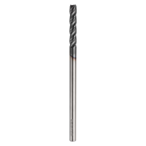 Image of HARFINGTON Carbide Square Nose End Mill Bit 1 /8 inch Cut Dia 4 Flutes TiAlN Coated Milling Cutter for Hardened Steel Metal (1 /8 inch Shank 5 /8 inch Cut Length 2-5 /16 inch Long 30 Degree Helix)