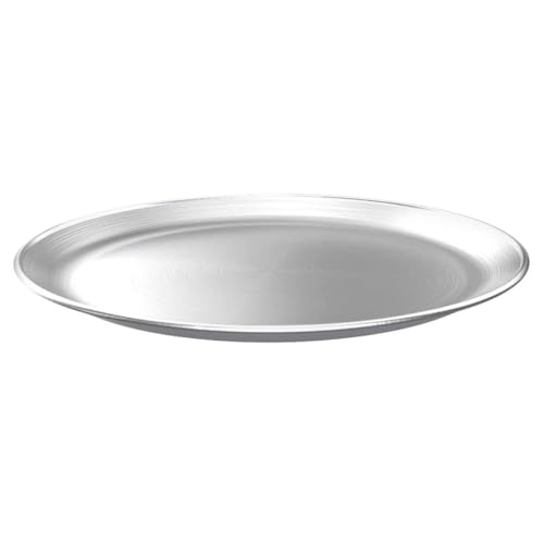 Ciieeo Plato de Pizza y Bandeja de Acero Inoxidable 304 para Barbacoa Coreana, Diseño Martillado, Adecuado para Eventos y Uso Diario