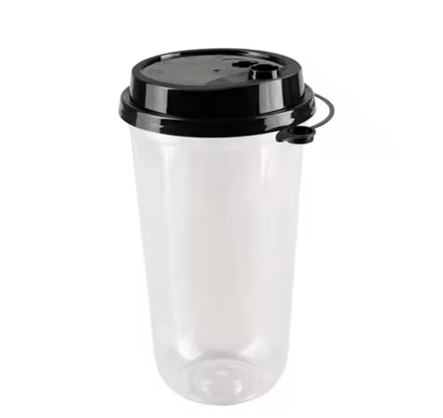 Image of 250ML Sipper Glass with Lid | Round Empty Transparent Plastic Cup Reusable, Spill-Proof for Beverages Coffee Shakes Juice | Use Restaurant Home Birthday Party & Events (Set of 25 Glasses)