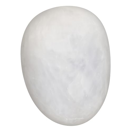 Image of Certified Snow Quartz Crystal Healing Tumbled Stone, Natural Polished Crystals for DIY Crafts, Manifestation, Meditation, Pooja Feng Shui and Reiki Healing (30 Grams)
