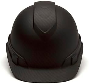 PYRAMEX Ridgeline Cap Style Hard Hat, Vented, 4-Point Ratchet Suspension, Black Graphite Pattern - Image 2