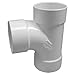 PVC Pipe Sewer & Drain Sanitary Tee, Hub x Hub x Hub, 3-In.