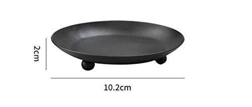 2Pcs Black Metal Plate Candle Holders For Pillar Candle Decorative Bowel Candlesticks Holder For Column Ball Candle Stand Tea Light Holder #TOP5