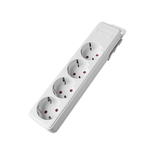 Braytron Mehrfachsteckdose 4-Fach ohne Kabel ohne Schalter 3680W Kindersicherung Steckdosenleiste für individuelle Installation mit Clip-System