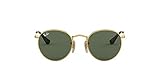 Ray-Ban Junior Kids' RJ9547S Metal Round Sunglasses, Gold/Dark Green, 44 mm
