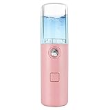 Nano Facial Mister Mini Portable Mist Sprayer Face Humidifier USB Rechargeable Handy Skin Care Machine for Face Hydrating, Daily Makeup, Eyelash Extensions (Pink)
