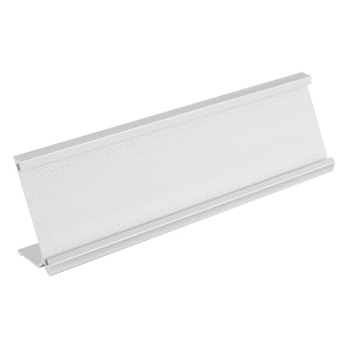 Ubric 3er-Set Namensschildhalter für Schreibtische, 20 x 6 cm, L-förmig, Metall, Silber