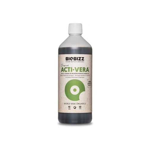 GROWMANIA Fertilizante Acti Vera de BioBizz 1 L | Abono 100% Vegano Extraído de Aloe Vera | Sustrato beneficioso Crecimiento Plantas y Cultivos