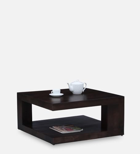 Image of Solid Sheesham Wood Centre Coffee Table | Handcrafted Wooden Center Table for Living Room, Bedroom, Office, Hall & Outdoor Garden | Premium Walnut Finish | Durable & Stylish Furniture
