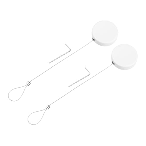 sourcing map 3.3ft Retractable Cable Lock with Latch Remote Control Security Lock with Adjustable Cord Tether Anti Theft for Laptop, TV, 150 G, White, 2 Pack