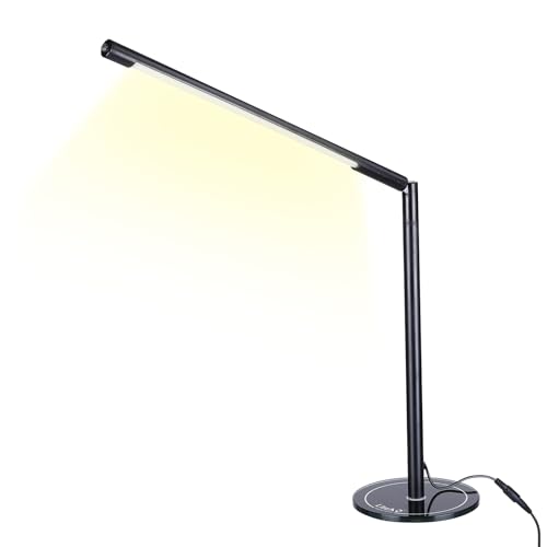 LIHAO Lampe de Bureau LED, Lampe de Table Lecture，LED Lumière Blanc Chaud de à Intensité Réglable