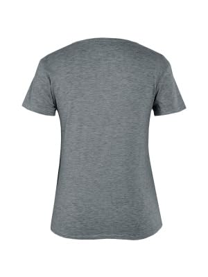 T-shirt été pour femme idéal pour les vacances haut gris clair XXL casual
