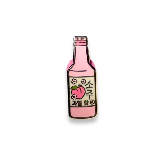 Image of Soju pin enamel Korean soju pin Hard Enamel Korean lapel pin Soju accessories Korean drink pin Kpop enamel pin Soju merchandise Soju bottle pin
