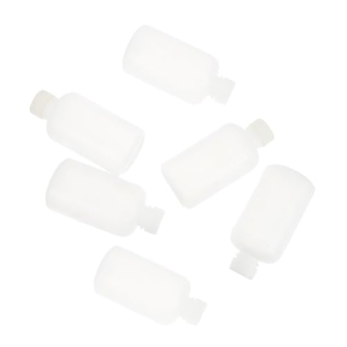 HOMOCONO Small Mouth Plastic Reagent Bottles 6pcs Liquid Storage Containers for Chemicals Airtight