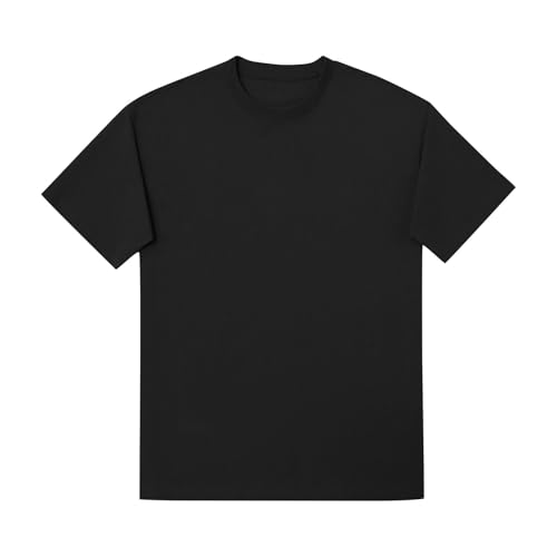 UHouse Tee Shirt Coton Femme Oversize Vetement à Manches Courtes Habit Ete Haut Ample Teeshirt Chic Tee-Shirt Été Tshirt Décontracté T Shirt Long Vêtements Noir XXL – vue 8