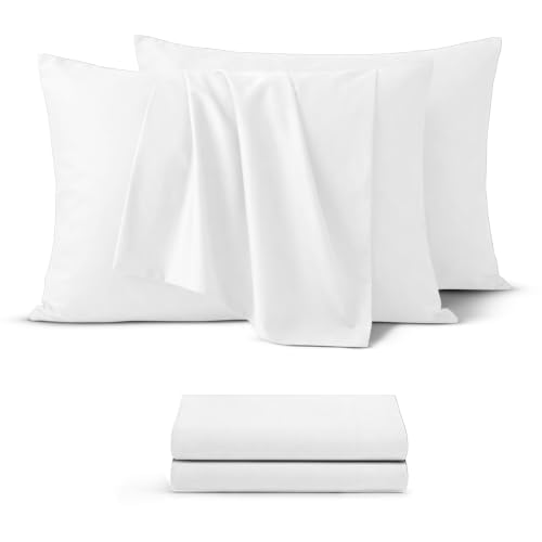 BEDIO White Pillow Cases 2 Pack (Pillows Not Included) – Standard Size 100% Brushed Microfiber Pillowcases with Envelope Closure Pillow Covers (50x75 cm) — image 1