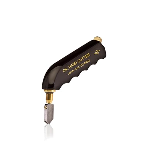 TOYO TC600SVB Black Handled Pistol Grip Supercutter Glass Cutter Straight Blade | Wide Angle Designed to Cut Thick Glass | TAP Wheel Technology Supercutter | Made in Japan