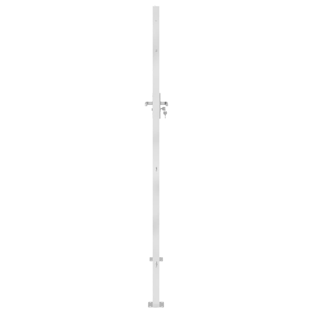 vidaXL Puerta de jardín de acero inoxidable 100x180 cm, puerta de valla, puerta de exterior, puerta de metal, puerta de seguridad, puerta de entrada