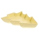 Homoyoyo Keramik Weihnachtsbaum Servierplatte Unterteilt für Snacks und Süßigkeiten Langlebiges Porzellan Vielseitig für Frühstück Mittag und Abendessen Einfache Festliches Design für