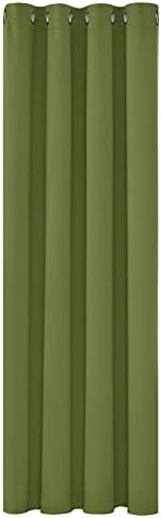 Deconovo Thermal Insulated Curtain Eyelet Blackout Curtain Lining Single Curtain for Door 52"x 54" Navy Blue 1 PANEL