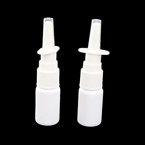 2Pcs Empty Refillable White Plastic Medical Nasal Spray Bottles Pump Sprayer Container Vial Pot For Saline Water Wash Applications Deft Design #TOP4